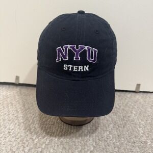 NYU Stern Hat New York University Violets Black Strapback Cap